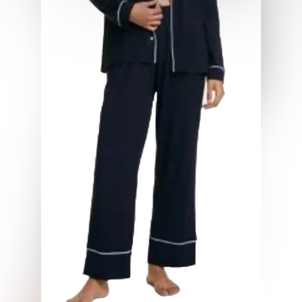 Banana Republic Black Pajama Pants with White Piping